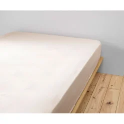 Fabrique de Styles Drap housse en gaze de coton unie pampa 160x200cm - Gaia* Draps Housses