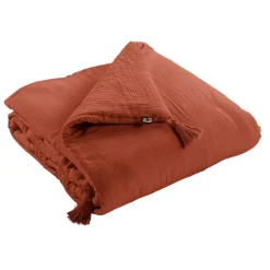 Fabrique de Styles Edredon en gaze de coton terracotta 150x150cm - Gaia* Housses D'édredon