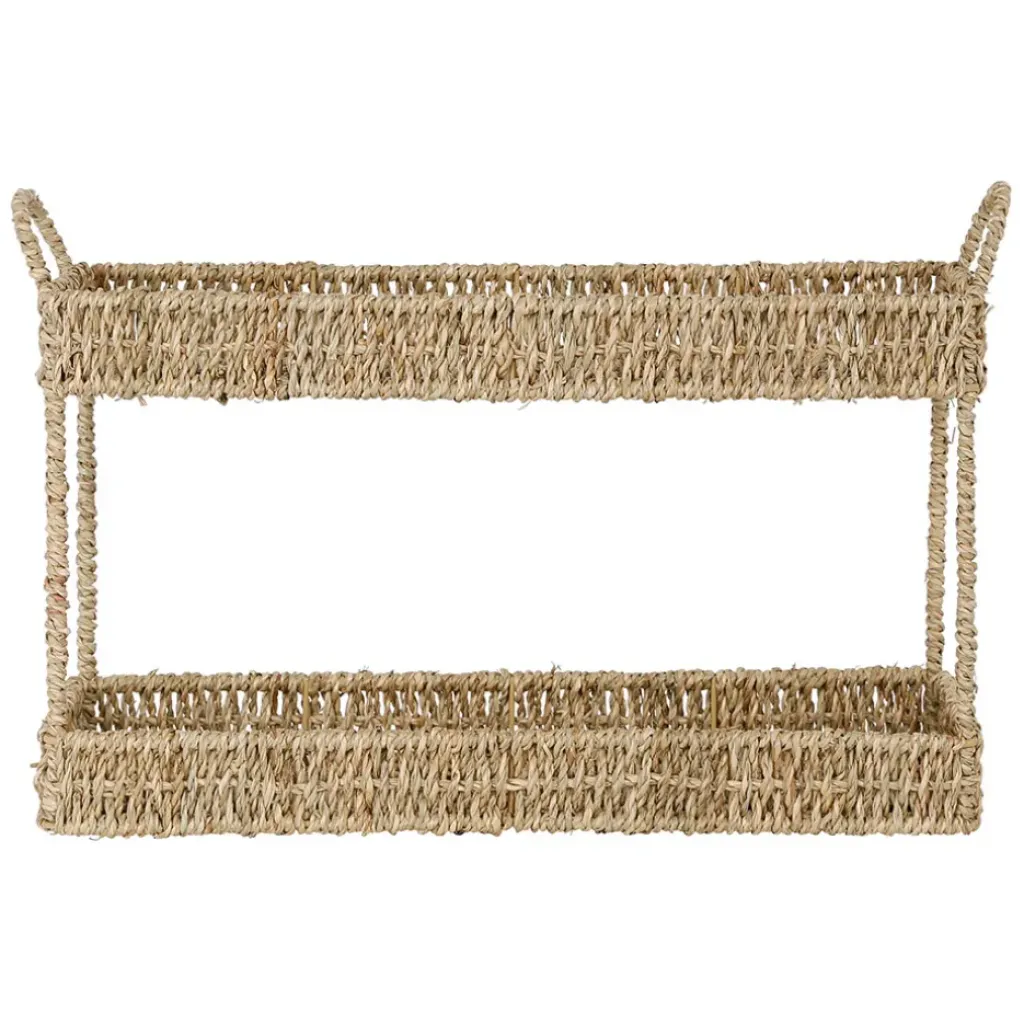 Fabrique de Styles Etagere 2 niveaux en jonc de mer h26.5cm - Borneo* Bibliothèques Et Étagères