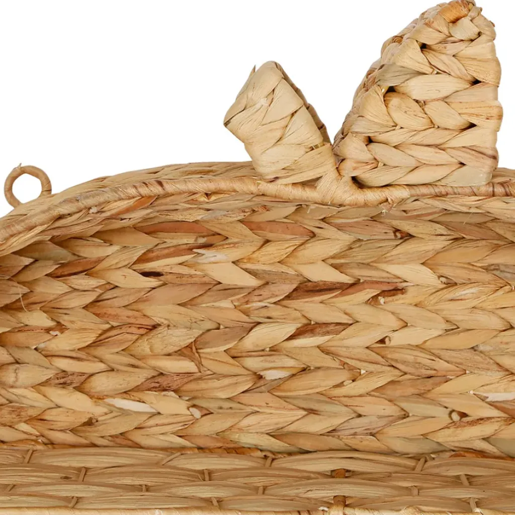 Fabrique de Styles Etagere murale 2 niveaux en jacynthe d'eau et fer h59cm - Pomme* Étagères Murales