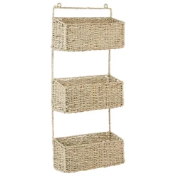 Fabrique de Styles Etagere murale 3 paniers recif en jonc de mer* Étagères Murales