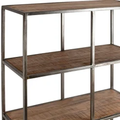 Fabrique de Styles Etagère en fer noir et bois d' acacia H200cm- Factory* Bibliothèques Et Étagères