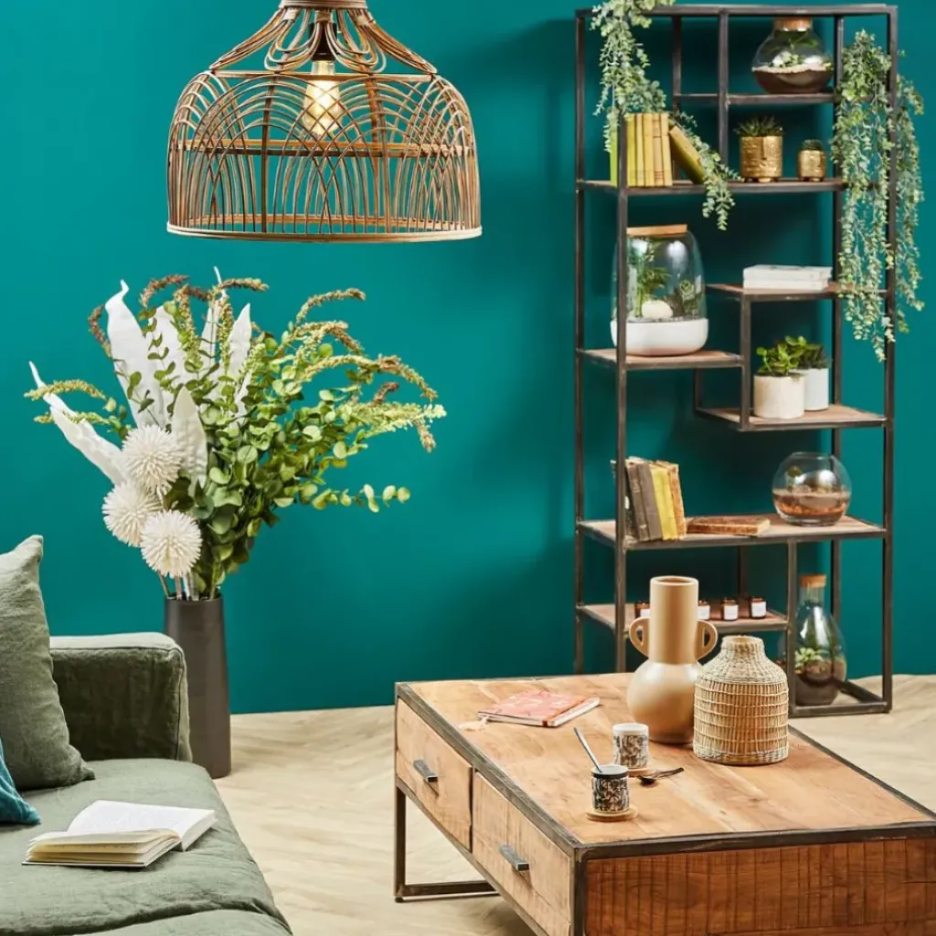 Fabrique de Styles Etagère en fer vieilli et bois d' acacia H170cm - Factory* Bibliothèques Et Étagères