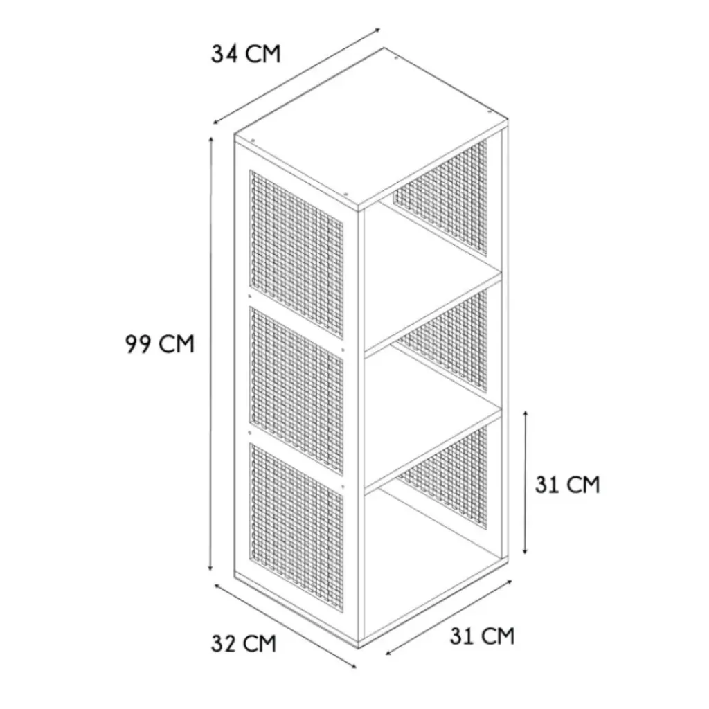 Fabrique de Styles Etagère module 3 cases H99cm - Baia* Bibliothèques Et Étagères