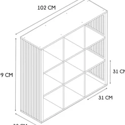 Fabrique de Styles Etagère module 9 cases 99x102cm - Kara* Bibliothèques Et Étagères