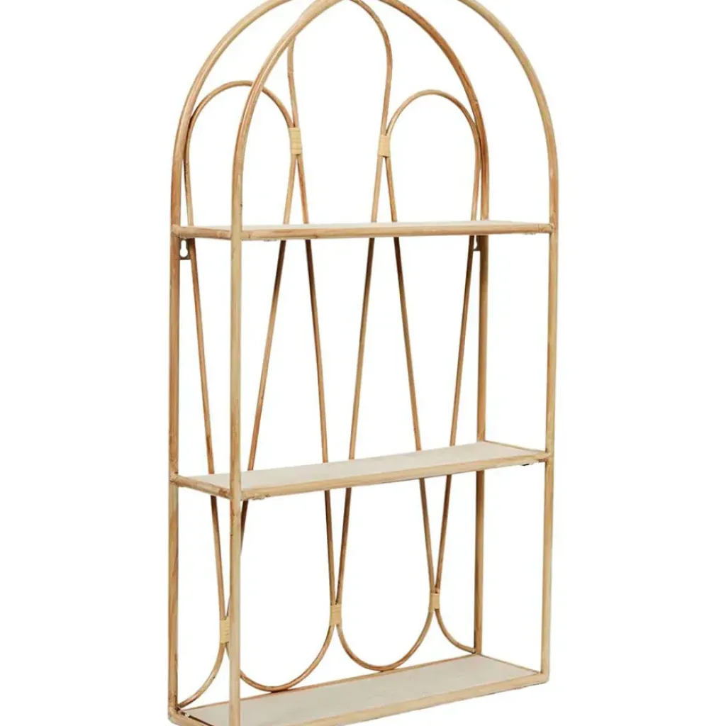 Fabrique de Styles Etagère murale 3 niveaux en paulownia h73cm - Java* Étagères Murales