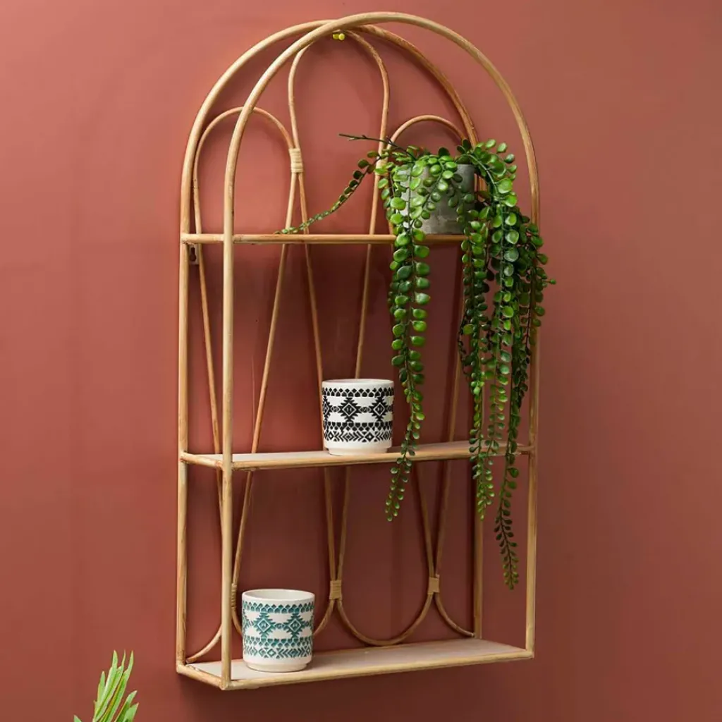 Fabrique de Styles Etagère murale 3 niveaux en paulownia h73cm - Java* Étagères Murales