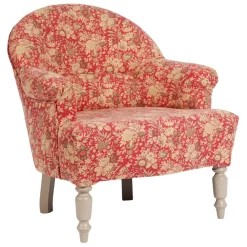 Fabrique de Styles Fauteuil crapaud floral en coton et pin - Margot* Fauteuils