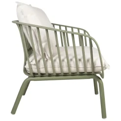 Fabrique de Styles Fauteuil d'extérieur avec 2 coussins en tissu blanc - Lumi*Enfant Chaises, Fauteuils|Jardin