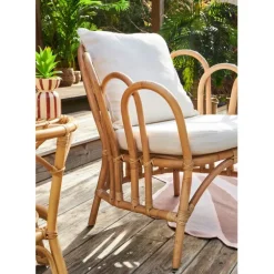 Fabrique de Styles Fauteuil en rotin avec coussin blanc - Sherbrooke*Enfant Chaises, Fauteuils|Jardin