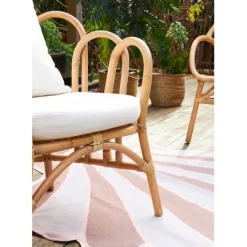 Fabrique de Styles Fauteuil en rotin avec coussin blanc - Sherbrooke*Enfant Chaises, Fauteuils|Jardin