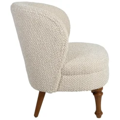 Fabrique de Styles Fauteuil en tissu bouclette et hévéa écru - Claudine* Fauteuils