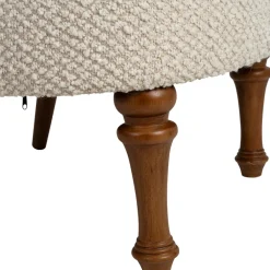 Fabrique de Styles Fauteuil en tissu bouclette et hévéa écru - Claudine* Fauteuils