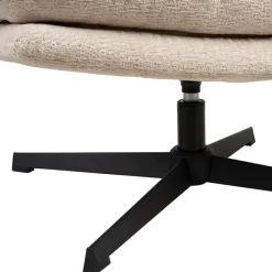 Fabrique de Styles Fauteuil et repose pied en tissu beige et fer noir - Lery* Fauteuils