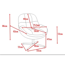 Fabrique de Styles Fauteuil pivotant en tissu bleu - Molto* Fauteuils