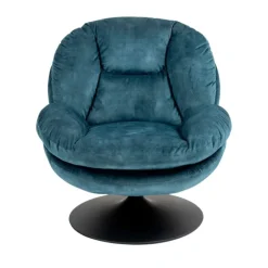 Fabrique de Styles Fauteuil pivotant en velours bleu - Topi* Fauteuils
