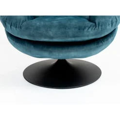 Fabrique de Styles Fauteuil pivotant en velours bleu - Topi* Fauteuils