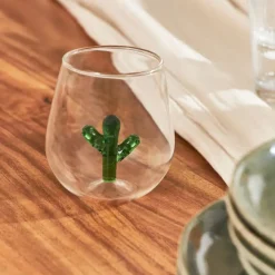 Fabrique de Styles Gobelet cactus en verre 38cl - Colorea* Verres À Eau Et Gobelets