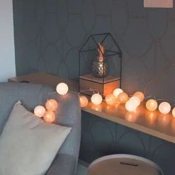 Fabrique de Styles Guirlande boule blanc et or 20 leds* Déco Lumineuse