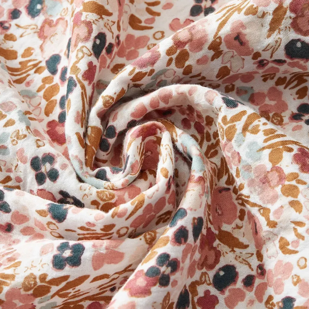 Fabrique de Styles Housse de couette en gaze de coton imprimée pampa 260x240cm - Capucine* Housses De Couette