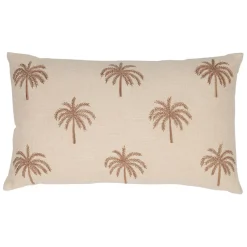 Fabrique de Styles Housse de coussin brodée en coton écru 50x30cm - Nomadea* Coussins Et Housses