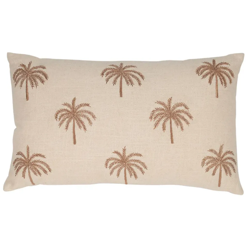 Fabrique de Styles Housse de coussin brodée en coton écru 50x30cm - Nomadea* Coussins Et Housses