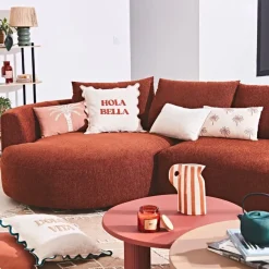 Fabrique de Styles Housse de coussin brodée en coton écru 50x30cm - Nomadea* Coussins Et Housses