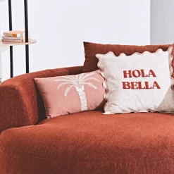 Fabrique de Styles Housse de coussin brodée en coton 50x30cm - Nomadea* Coussins Et Housses