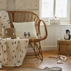 Fabrique de Styles Housse de coussin écru et gris 45x45cm - Banquise*Enfant Textiles