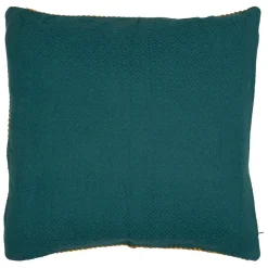 Fabrique de Styles Housse de coussin en coton emeraude et moutarde 45x45cm - Seguia* Coussins Et Housses