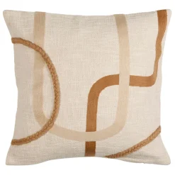 Fabrique de Styles Housse de coussin en coton écru et terracotta 45x45cm - Organic* Coussins Et Housses