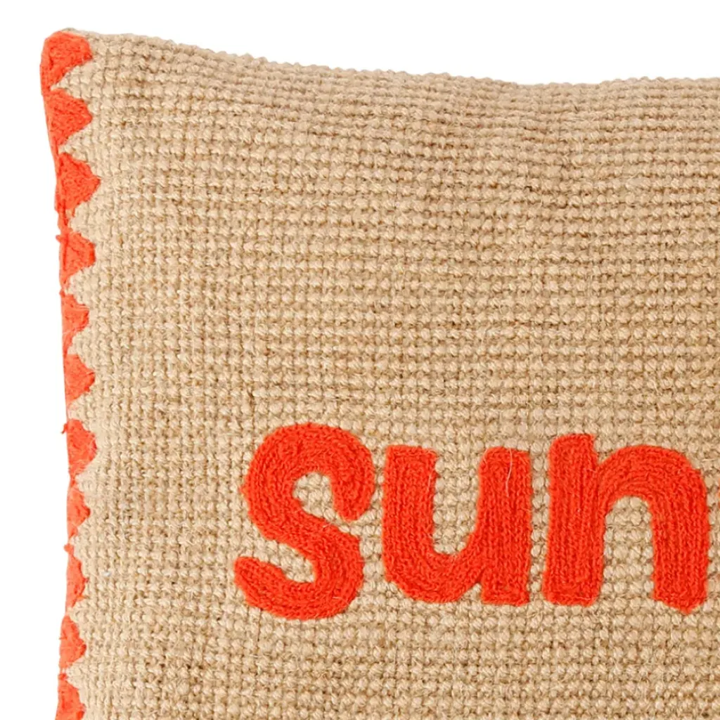 Fabrique de Styles Housse de coussin sunshine en coton et jute corail 50x30cm - Seguia* Coussins Et Housses