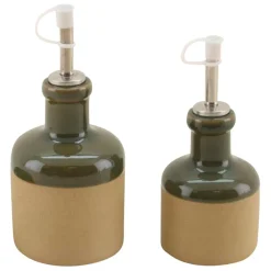 Fabrique de Styles Huilier et vinaigrier en grès 27.5cl/17.5cl - Jade* Ustensibles De Cuisine