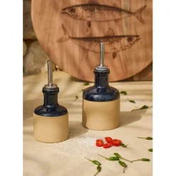 Fabrique de Styles Huilier et vinaigrier en grès 27.5cl/17.5cl - Jade* Ustensibles De Cuisine