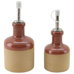 Fabrique de Styles Huilier et vinaigrier en grès 27.5cl/17.5cl - Jade* Ustensibles De Cuisine