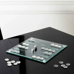 Fabrique de Styles Jeu de backgammon en verre 28x28cm* Jeux