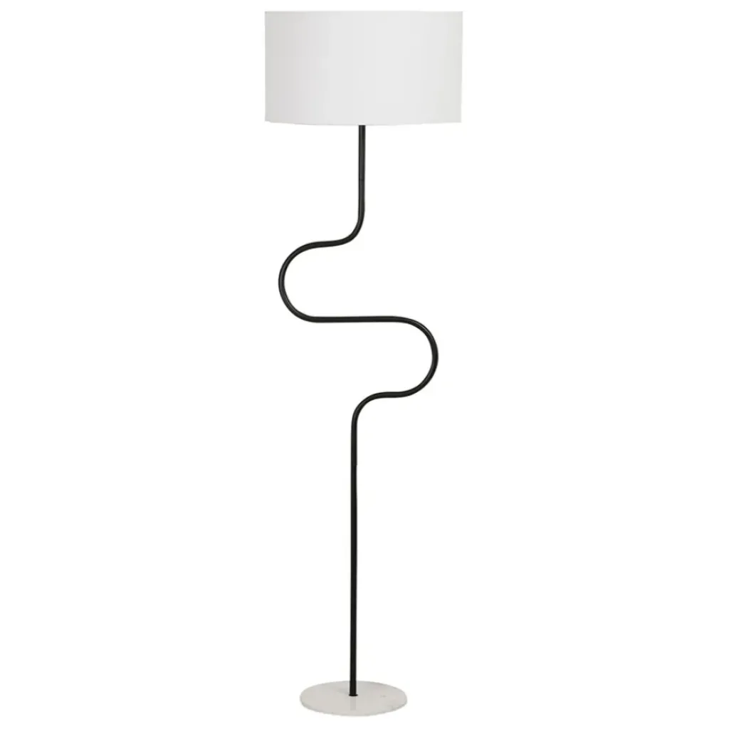 Fabrique de Styles Lampadaire en fer et marbre noir et blanc d45xh163cm - Funky* Lampadaires