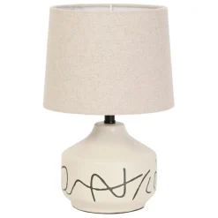 Fabrique de Styles Lampe en porcelaine et lin h33cm - visionnary* Lampes À Poser