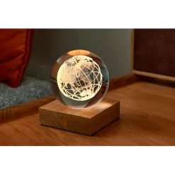 Fabrique de Styles Lampe boule de cristal 3D globe* Lampes À Poser