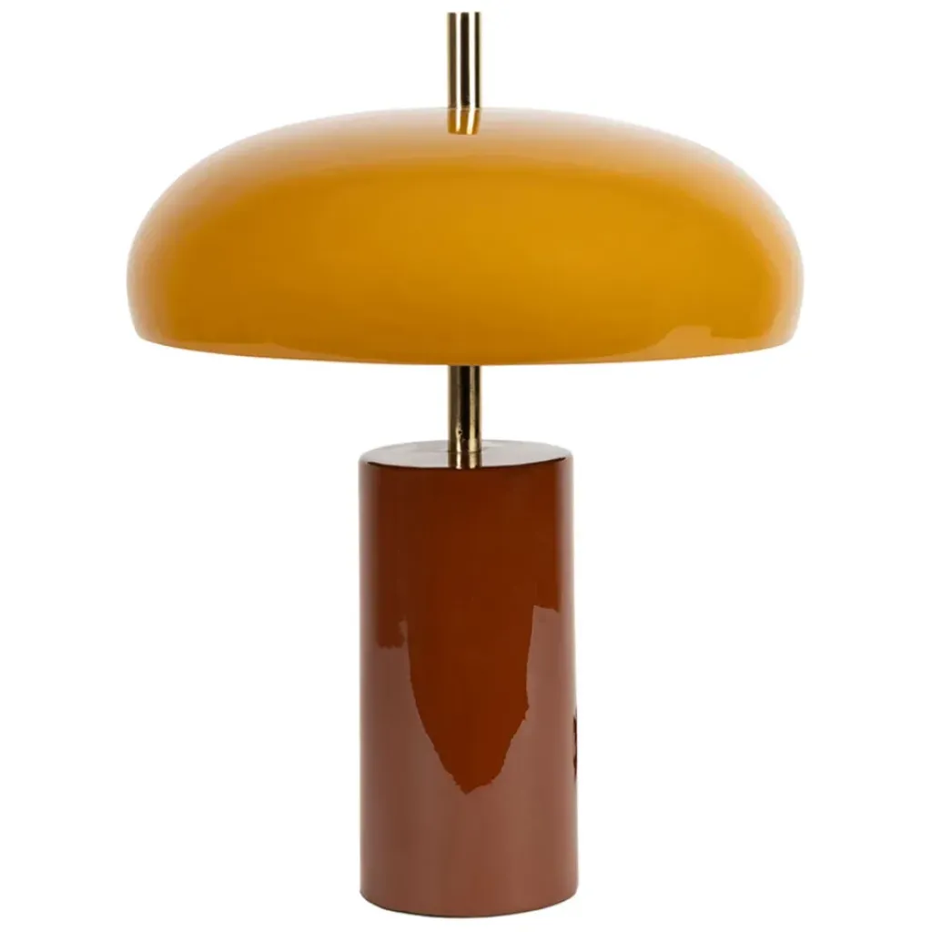 Fabrique de Styles Lampe champignon en fer et moutarde h40cm - Arty* Lampes À Poser