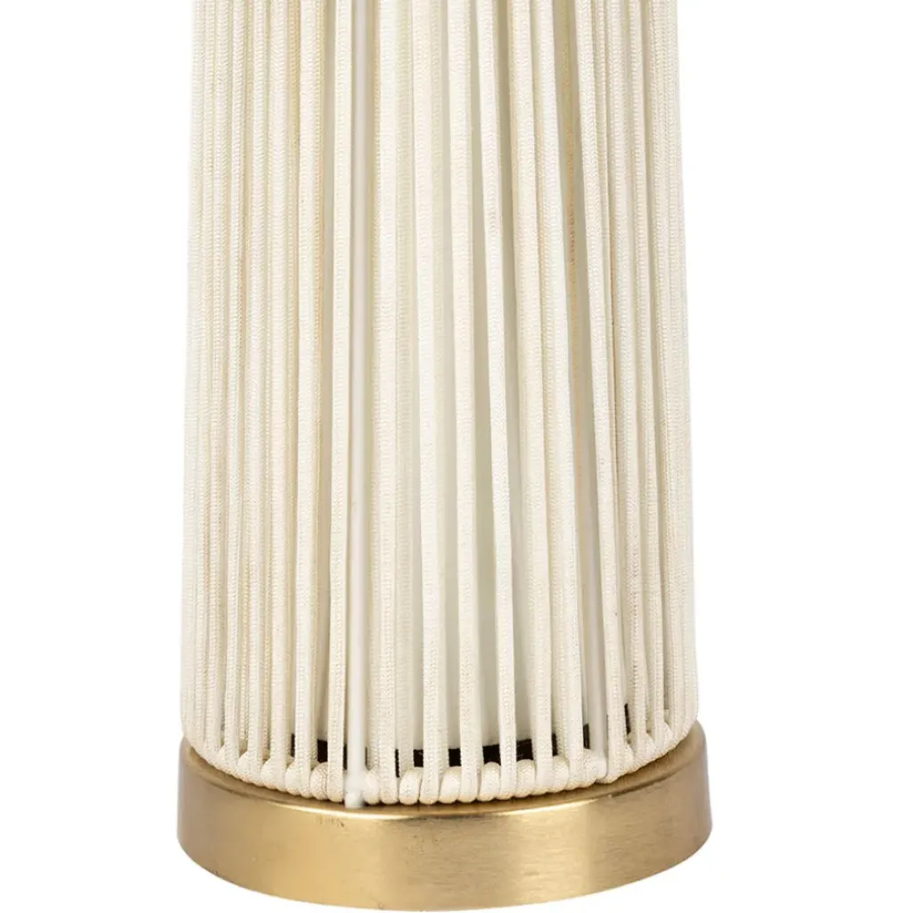 Fabrique de Styles Lampe champignon en fer et nylon h58cm blanc et doré - Champart* Lampes À Poser