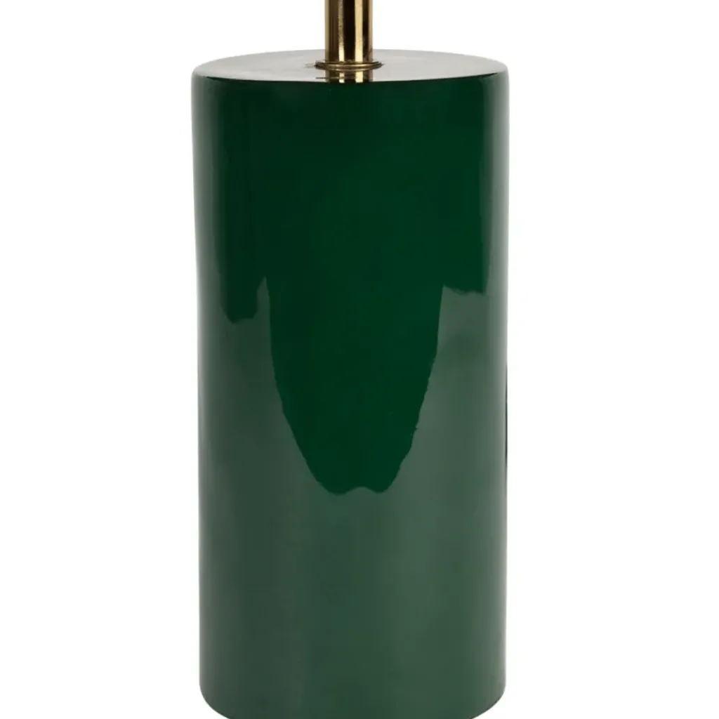 Fabrique de Styles Lampe champignon en fer émeraude et écru h40cm - Arty* Lampes À Poser