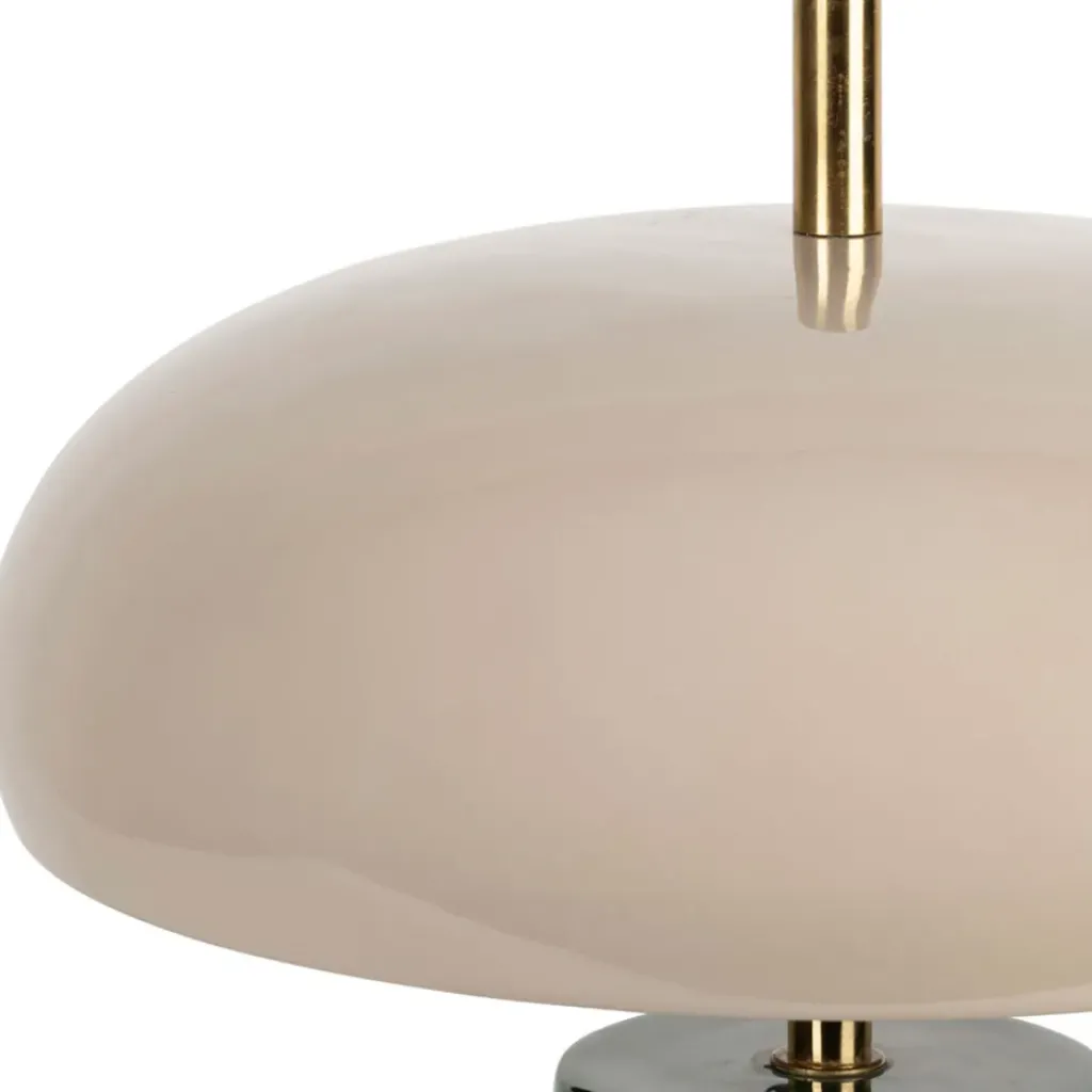 Fabrique de Styles Lampe champignon en fer émeraude et écru h40cm - Arty* Lampes À Poser