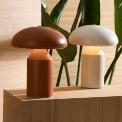 Fabrique de Styles Lampe champignon tactile en fer terracotta h23cm - Arty* Lampes À Poser
