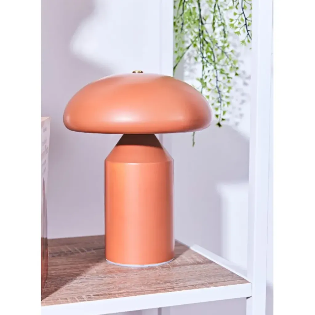 Fabrique de Styles Lampe champignon tactile en fer terracotta h23cm - Arty* Lampes À Poser