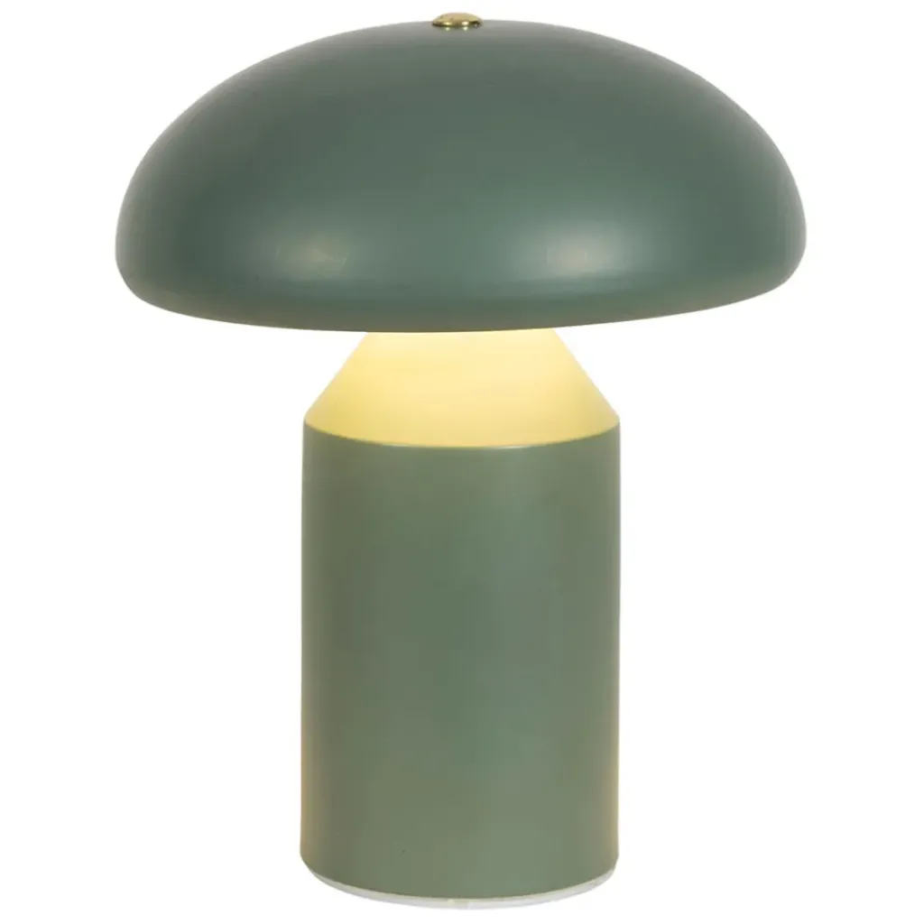Fabrique de Styles Lampe champignon tactile en fer vert h23cm - Arty* Lampes À Poser