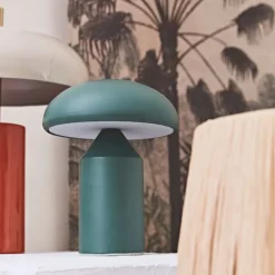 Fabrique de Styles Lampe champignon tactile en fer vert h23cm - Arty* Lampes À Poser