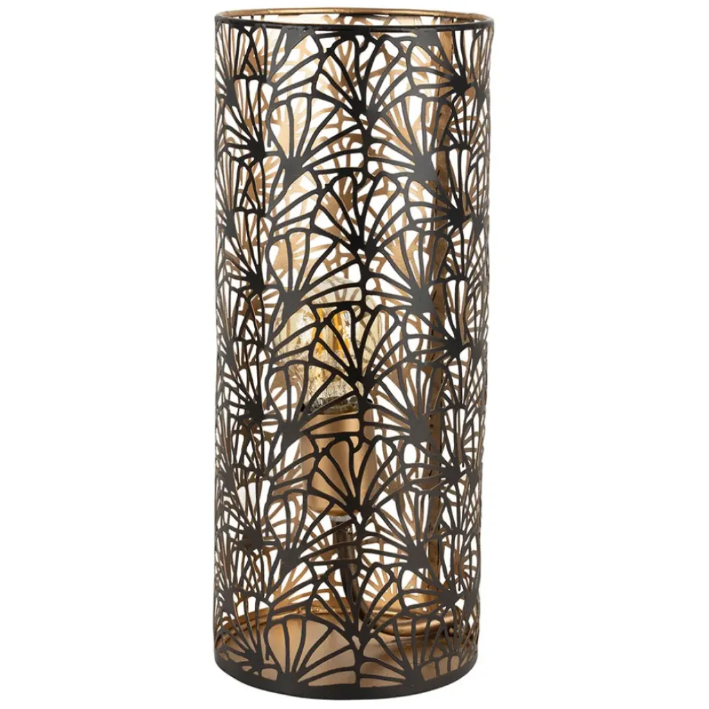 Fabrique de Styles Lampe cylindre en fer h36cm noir et doré - flaural* Lampes À Poser