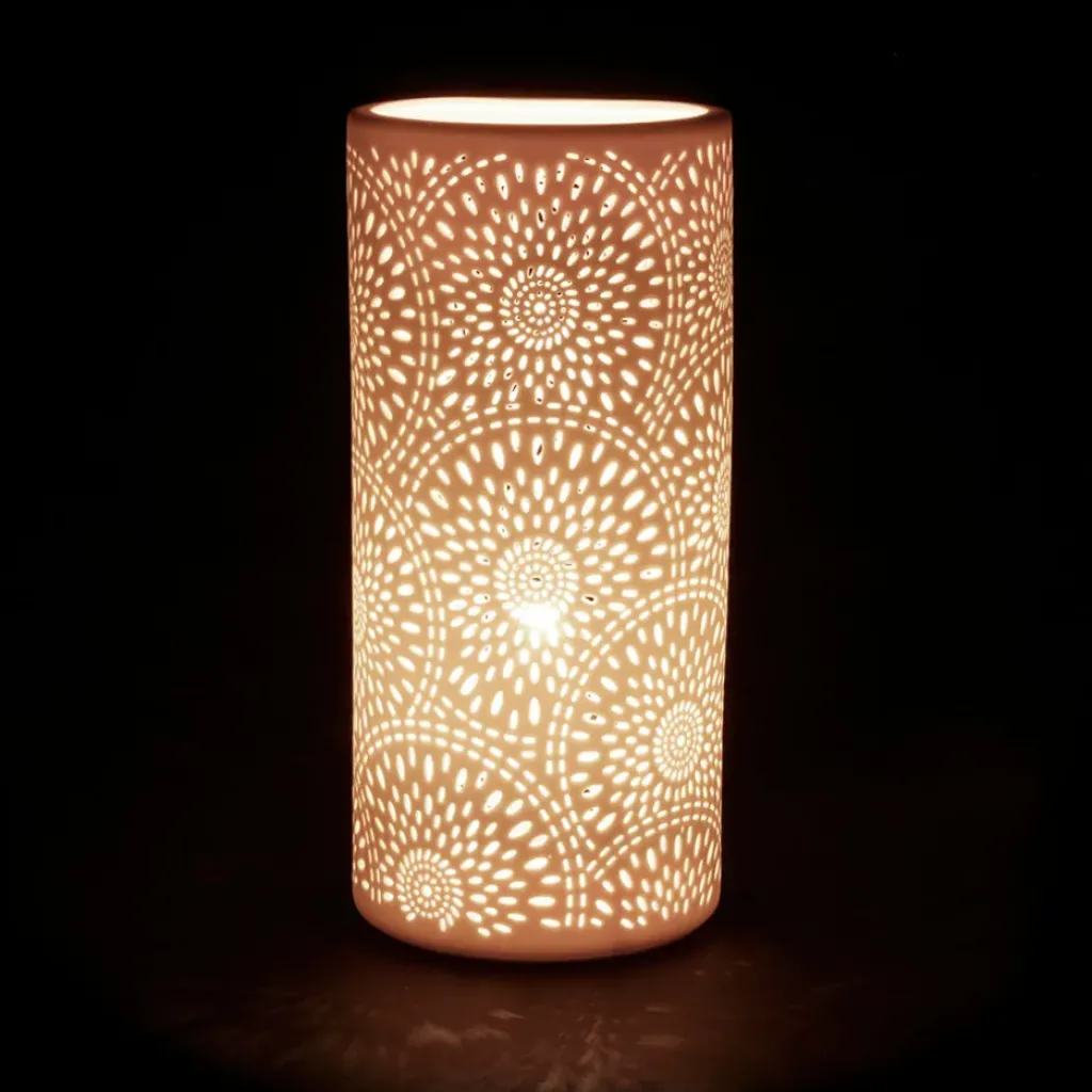 Fabrique de Styles Lampe cylindre rosace en Porcelaine* Lampes À Poser