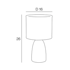 Fabrique de Styles Lampe en céramique he mat et lin h26cm - Gaïa* Lampes À Poser